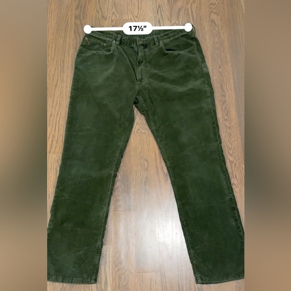 Polo Ralph Lauren Dungarees corduroy jeans Men 38x30 Varick Slim Straight Green. - Picture 5 of 9